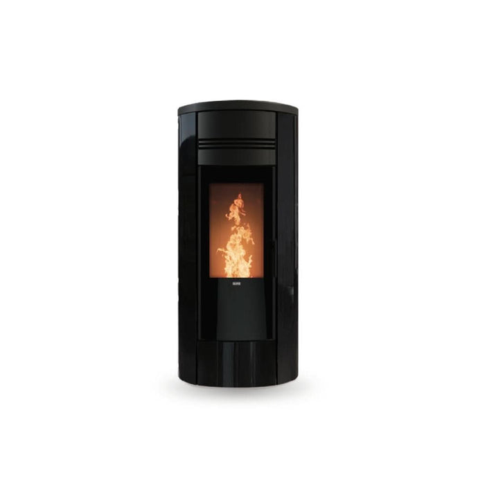 klover style 220 duo wood pellet boiler in matt black, 28.4kw