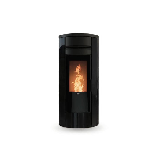 klover style 220 duo wood pellet boiler in matt black, 28.4kw