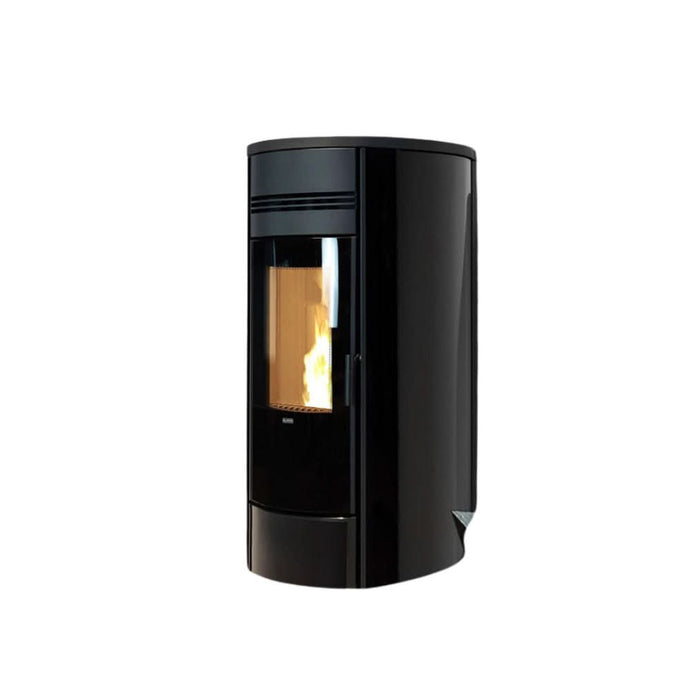 klover style 220 glass wood pellet boiler in gloss black, 28.4kw