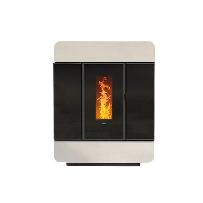 klover diva slim wood pellet boiler in cream stone, 19.8kw
