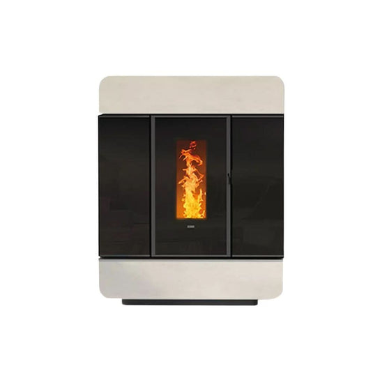 klover diva slim wood pellet boiler in cream stone, 19.8kw