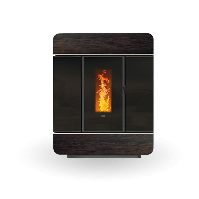 klover diva slim wood pellet boiler in wenge, 19.8kw