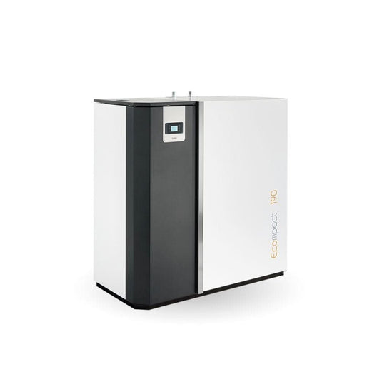 klover e compact 190 wood pellet boiler in white, 19.8kw