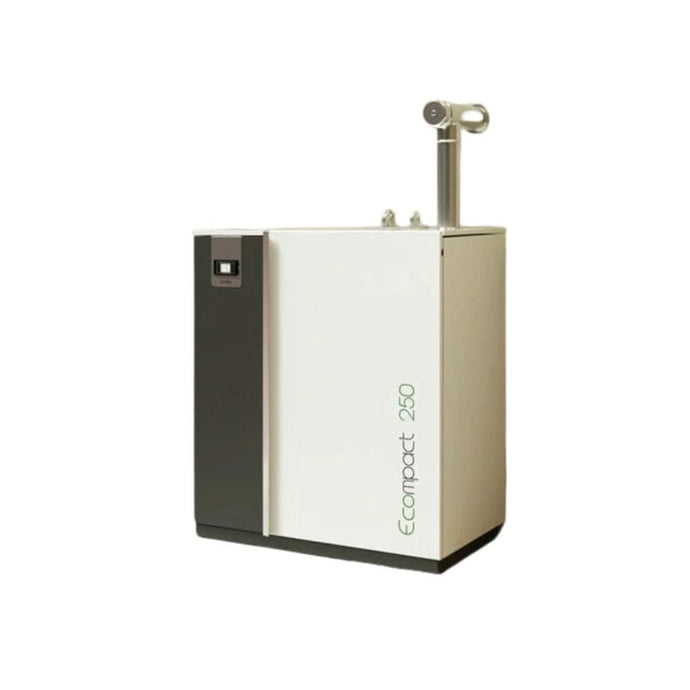 klover e compact 290 wood pellet boiler in white, 29.6kw