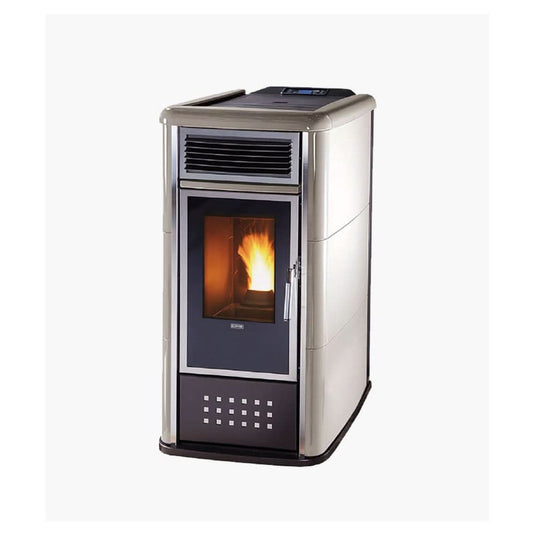 klover belvedere 22 wood pellet boiler in silver, 22.4kw