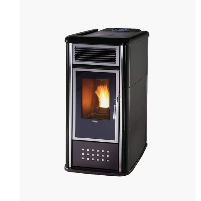 klover belvedere 22 wood pellet boiler in matt black, 22.4kw