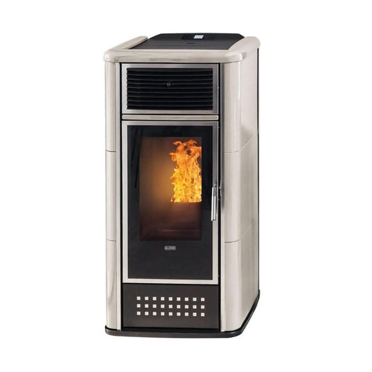 klover belvedere 22 wood pellet boiler in ivory, 22.4kw