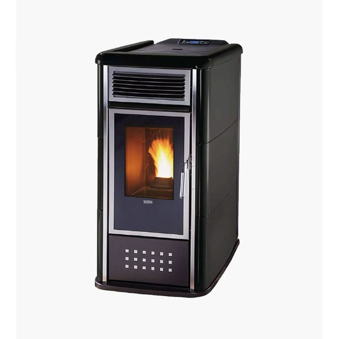 klover belvedere 22 top wood pellet boiler in matt black, 22.4kw