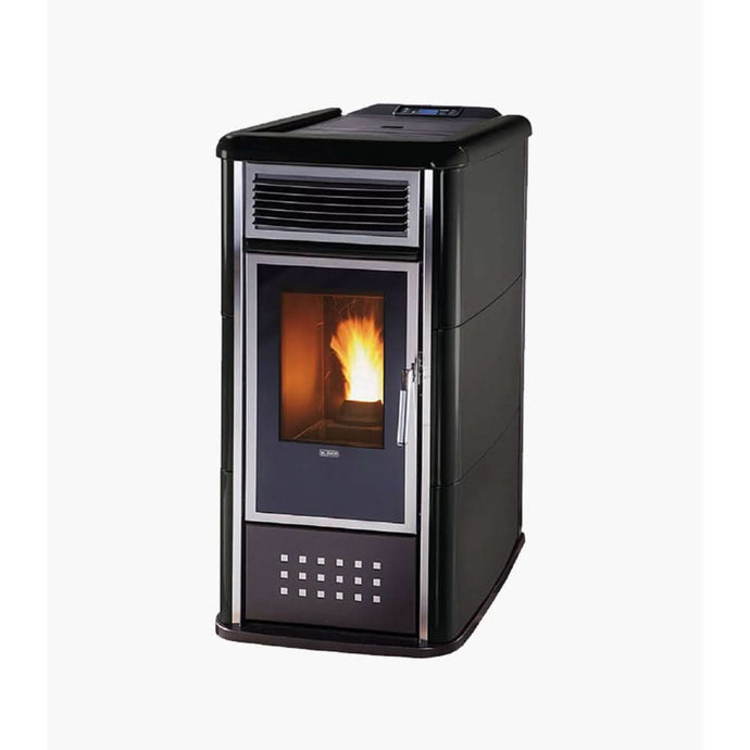 klover belvedere 28 wood pellet boiler in matt black, 25kw