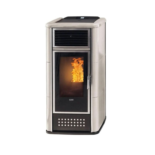 klover belvedere 28 wood pellet boiler in ivory, 25kw