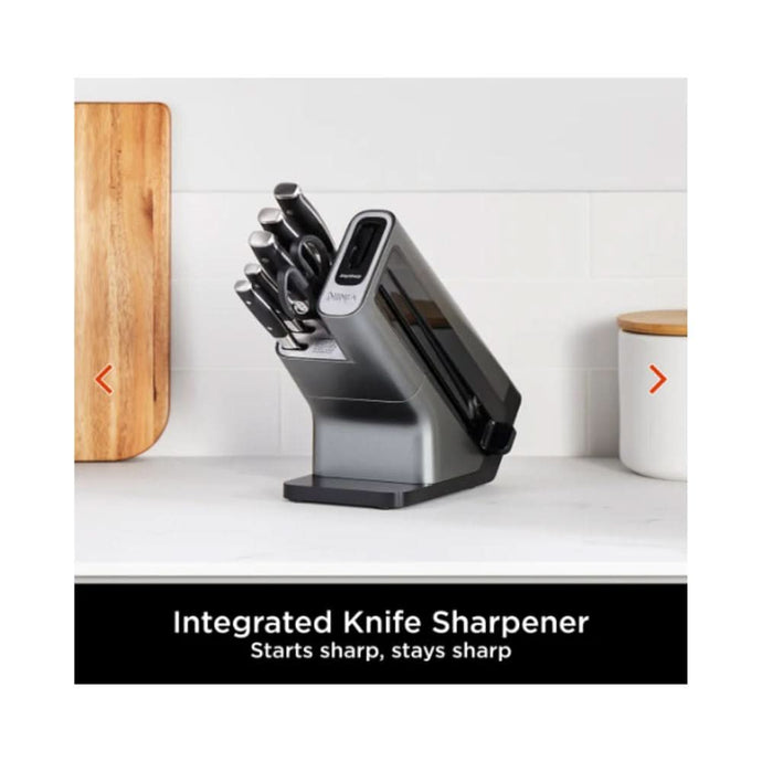 ninja foodi stay sharp knife block with integrated sharpener, 6 piece set