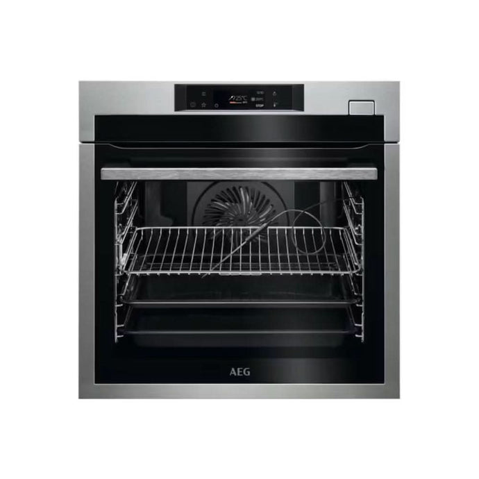 black stainless steel single oven