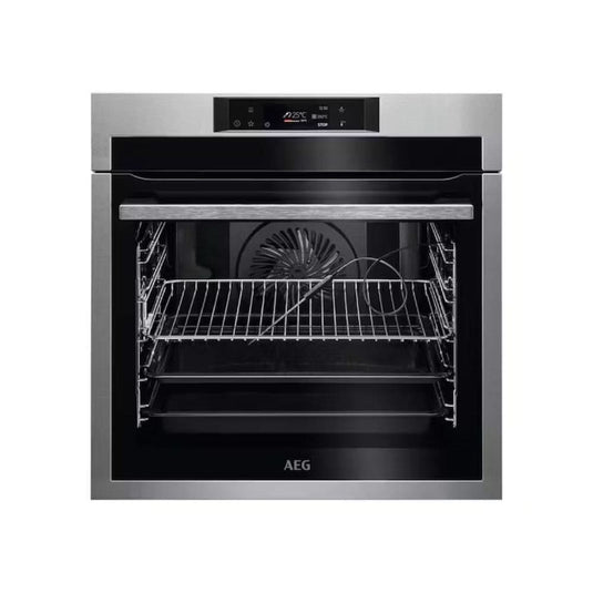 black stainless steel single oven