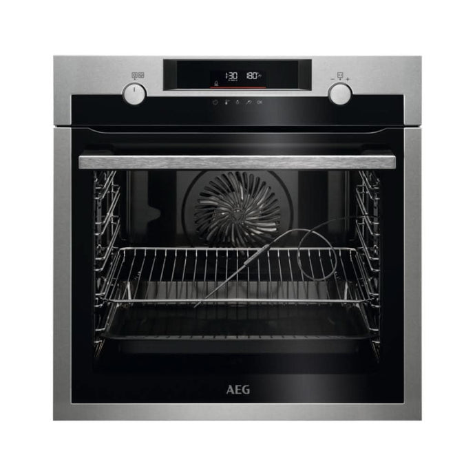 black stainless steel single oven