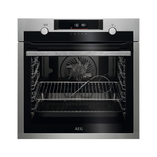 black stainless steel single oven