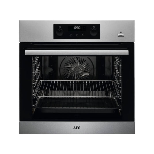 black stainless steel single oven
