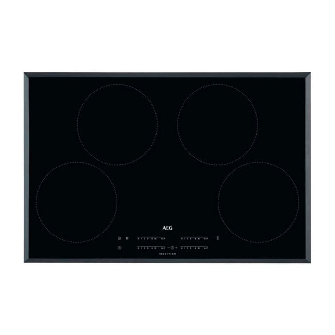 black glass induction hob with 4 zones