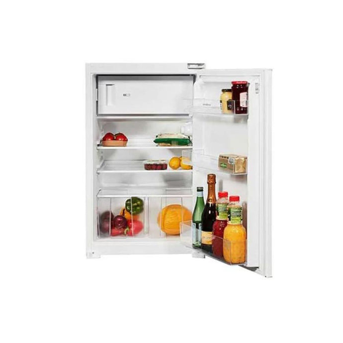 white fridge with an ice box