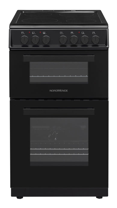 black ceramic cooker with induction hob and an oven and a grill