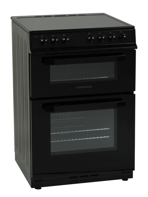 black ceramic cooker with induction hob and and oven and a grill