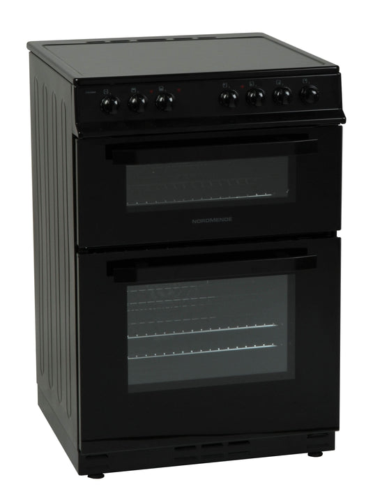 black ceramic cooker with induction hob and and oven and a grill