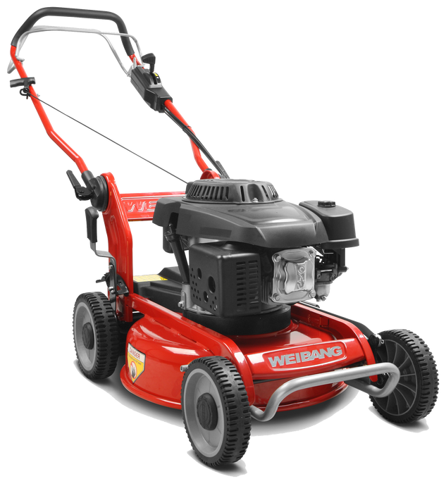 weibang mulching lawnmower, 166cc in red, 18