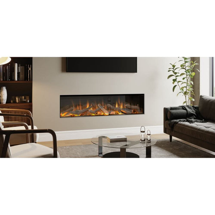 evonic volante 1800 integrated electric fire, glass fronted