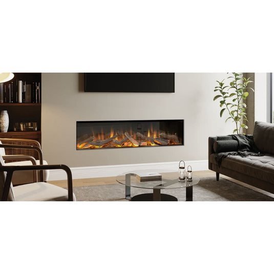 evonic volante 1800 integrated electric fire, glass fronted