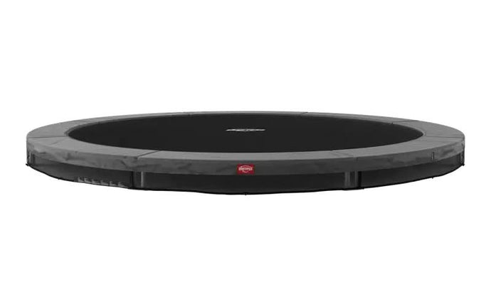 grey inground trampoline