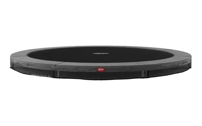 grey inground trampoline