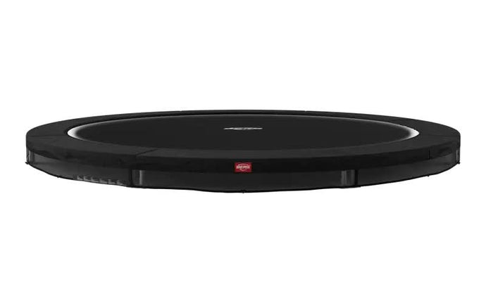 black inground trampoline