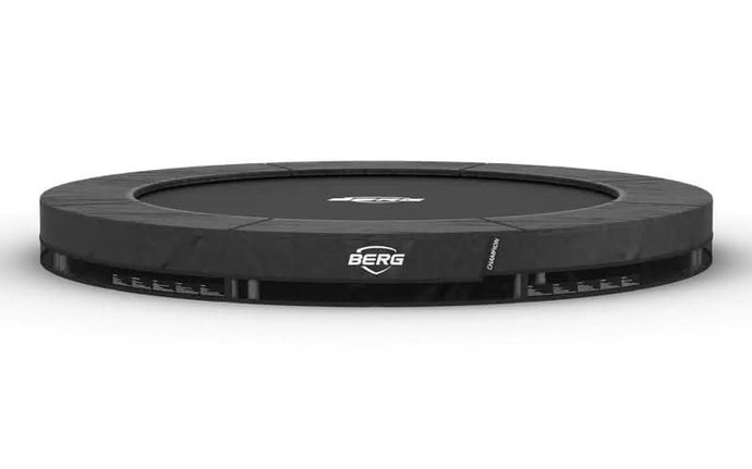 grey inground trampoline