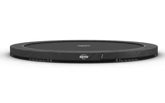 grey inground trampoline