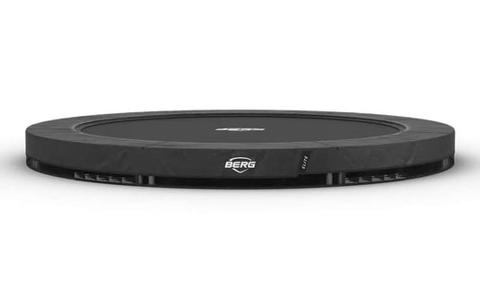 grey inground trampoline