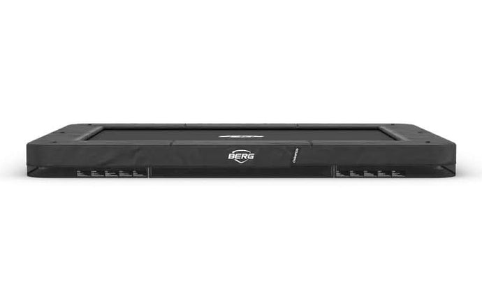 grey rectangular inground trampoline