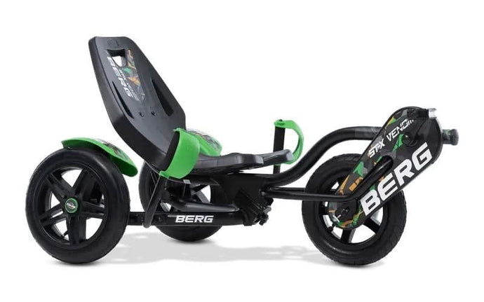 green and black go kart with 3 wheels