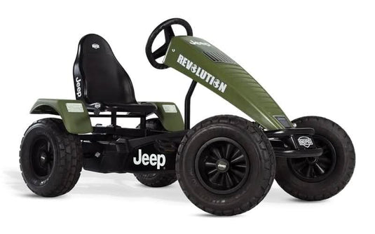 green and black Jeep go kart