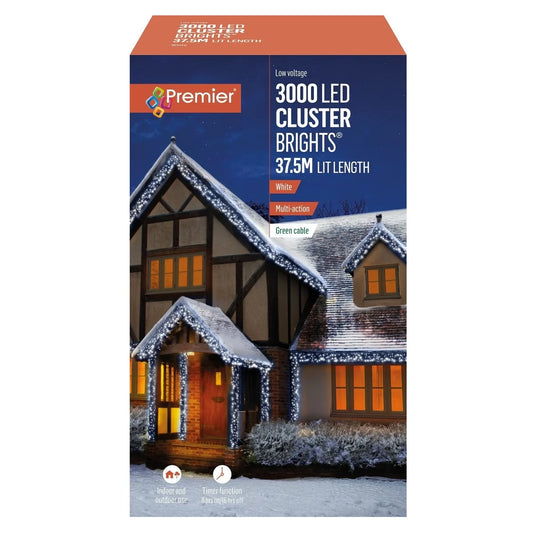Premier 3000 LED Clusterbrights With Timer | White | 141603