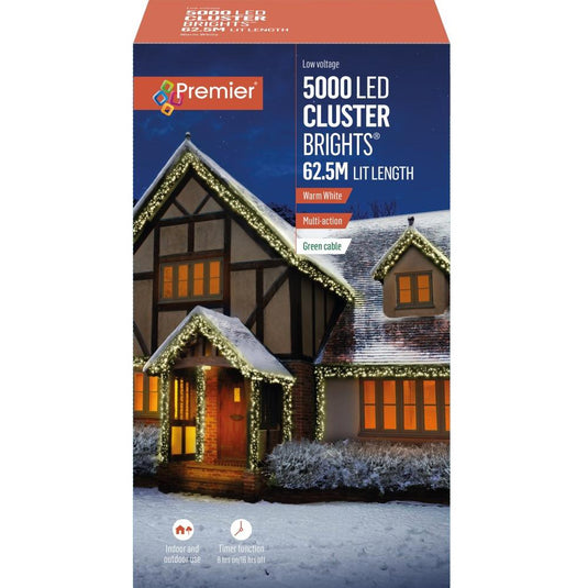 Premier 5000 LED Multi-Action ClusterBrights with Timer | Warm White | 252197