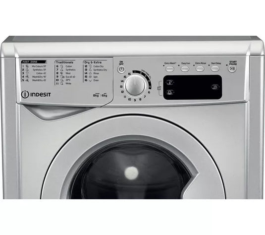 Indesit 8/6KG Washer Dryer | Silver | EWDE861483S