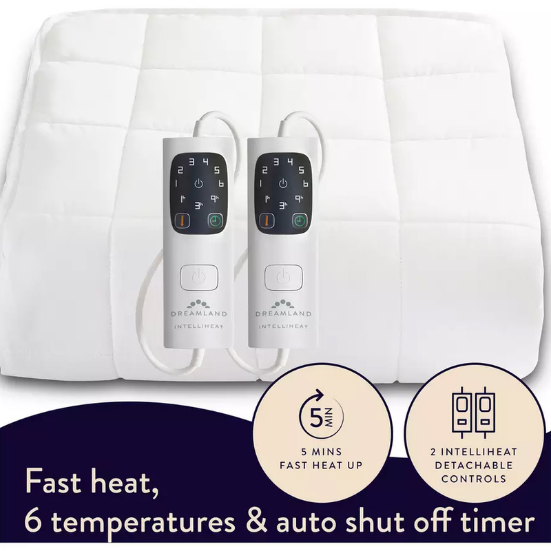 Завантажте зображення в засіб перегляду галереї, Dreamland Snowed In Organic Cotton Mattress Protector King Dual | 16889
