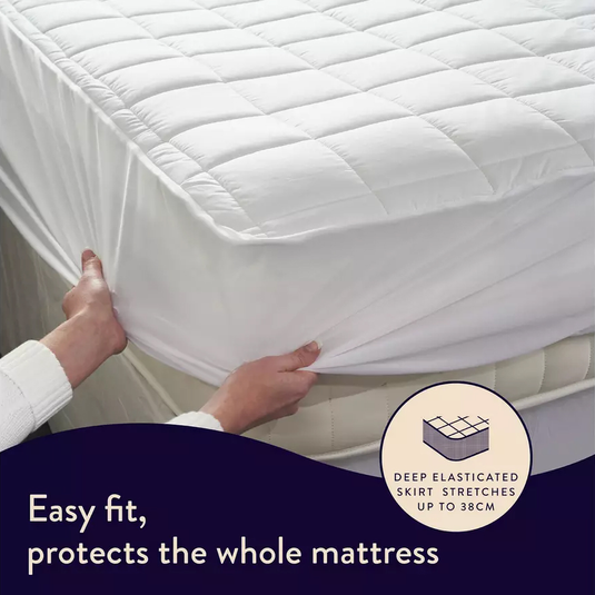 Dreamland Snowed In Organic Cotton Mattress Protector Double Dual | 16888