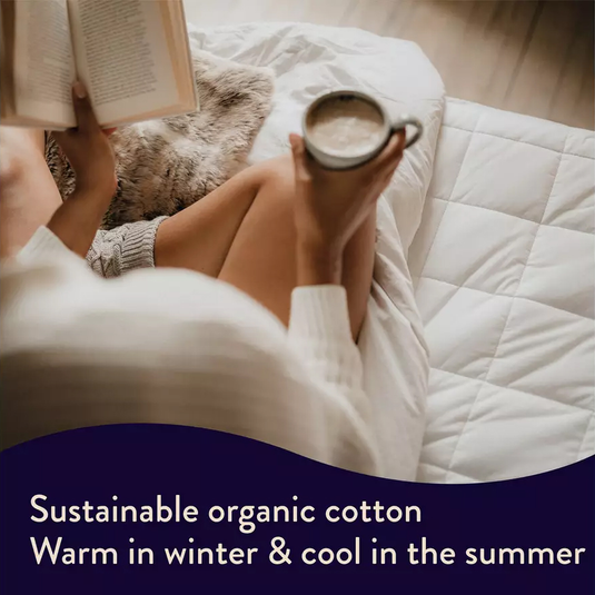 Dreamland Snowed In Organic Cotton Mattress Protector Single | 16886
