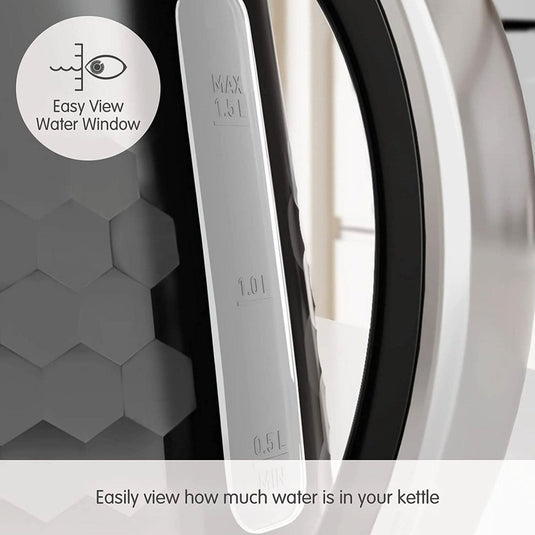 black morphy richards hive kettle easy view water window