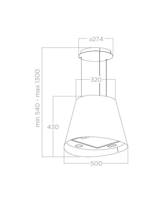 Elica 50cm Juno Urban Suspended Hood Zinc | JUNOURBANZINCF50