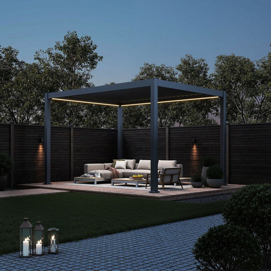 Neo Louvered 4x3m Pergola with LED Lighting | EA13485