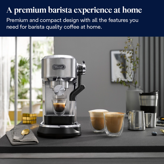 DeLonghi Dedica Maestro Plus Espresso Coffee Machine | Stainless Steel | EC950.M