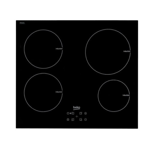 black induction hob with 4 zones