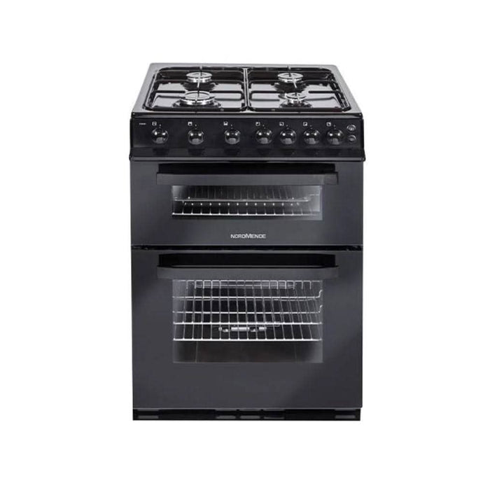 black gas cooker with a double oven