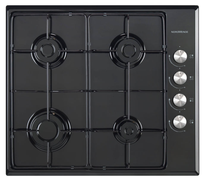 black steel gas hob with 4 burners